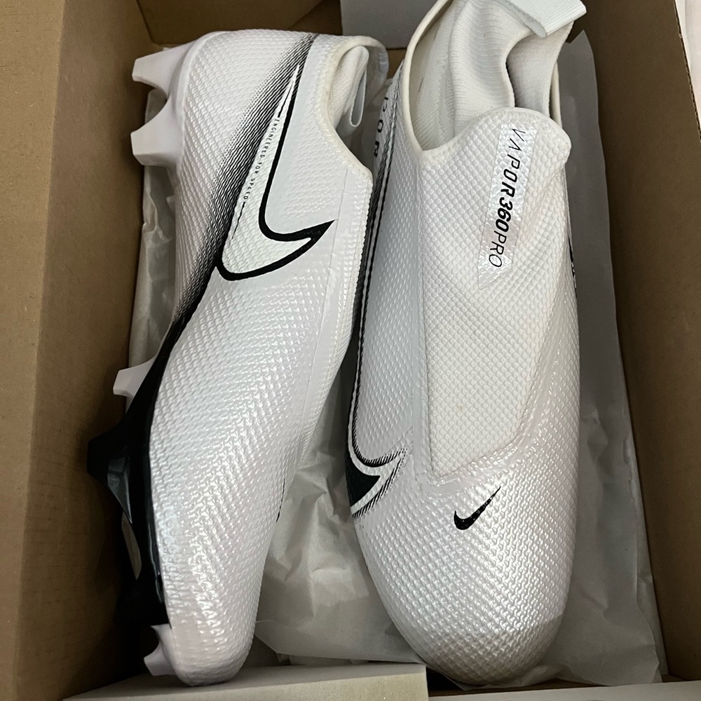 Nike Vapor Edge Pro 360 2 football cleats. White  and black.